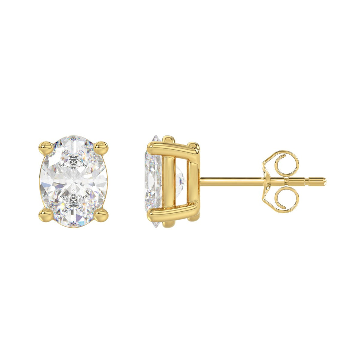 10K Yellow Gold, flat view